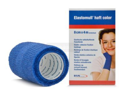 Elastomull Haft fixatiewindsel 8 cm x 4 meter blauw