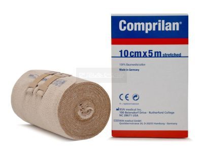 Comprilan 100% Cotton 10 cm x 5 meter, korte rek (90%) zwachtel