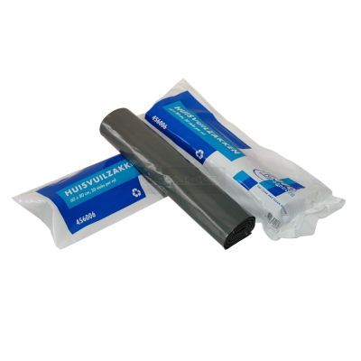 Afvalzak HDPE B 70 cm x L 90 cm - T23 - à 20 stuks per rol grijs