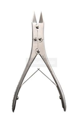 Nageltang met dubbele overbrenging 15 cm gebogen rvs uitvoering