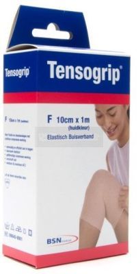 Tensogrip elastisch buisverband beige F - 10 cm x 1 meter bovenbeen medium