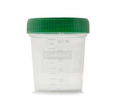 Urine - sputumbeker met schroefdeksel 120 ml per stuk