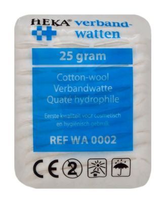 HEKA zigzag verbandwatten niet-steriel - zak à 25 gram