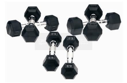 Dumbbells zeskant - Hexagonaal 12,5 kg per paar