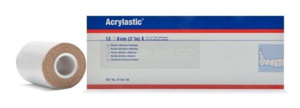 Acrylastic latexvrij 8 cm x 4,5 meter grootverpakking à 12 stuks