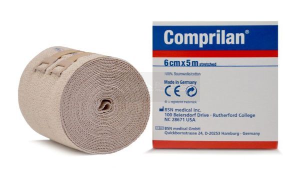 Comprilan 100% Cotton 6 cm x 5 meter, korte rek (90%) zwachtel