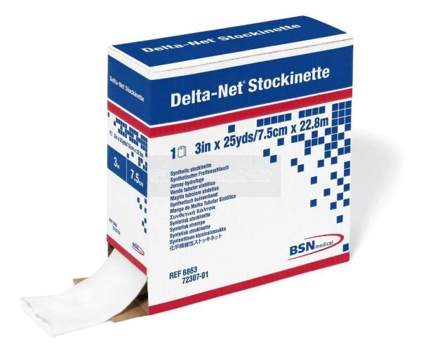 Delta-Net Stockinette synthetisch buisverband 23 meter x 7,5 cm wit