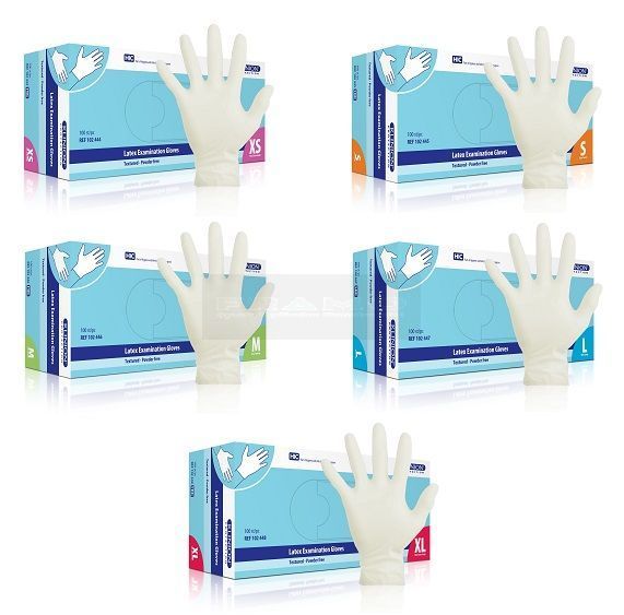 Klinion Latex handschoenen à 100 stuks poedervrij wit