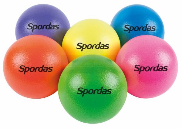 Neon gekleurde foamballen 16 cm set à 6 stuks