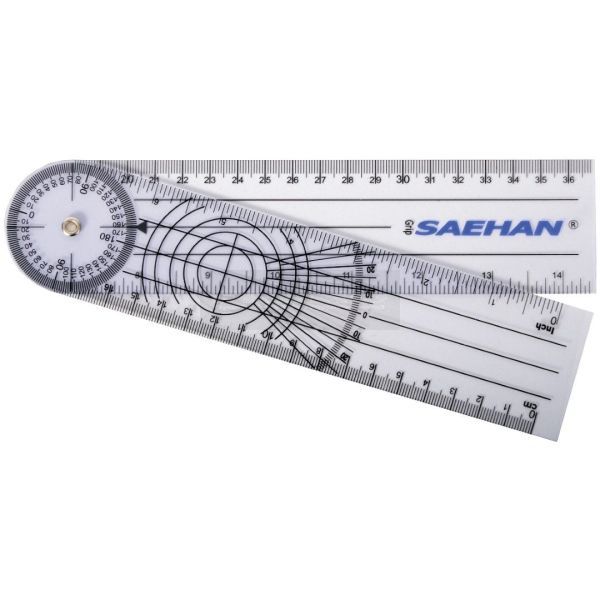 SAEHAN kunststof Rulong goniometer 20 cm 0° to 360° per 2°