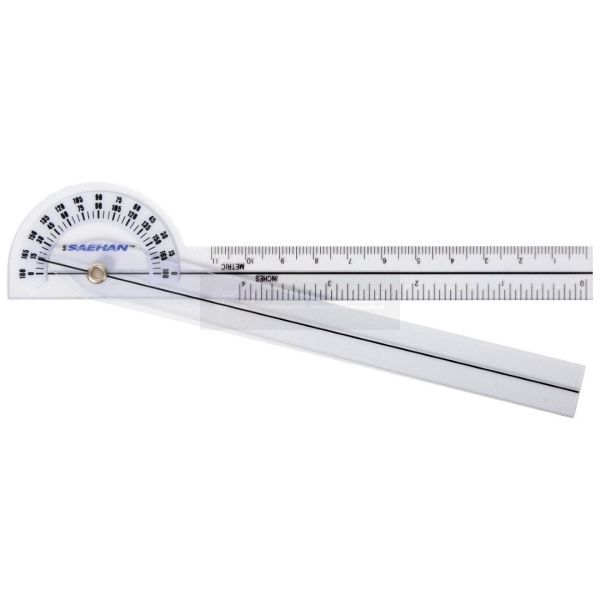 SAEHAN Pocket kunststof goniometer 15 cm 180° per 5°