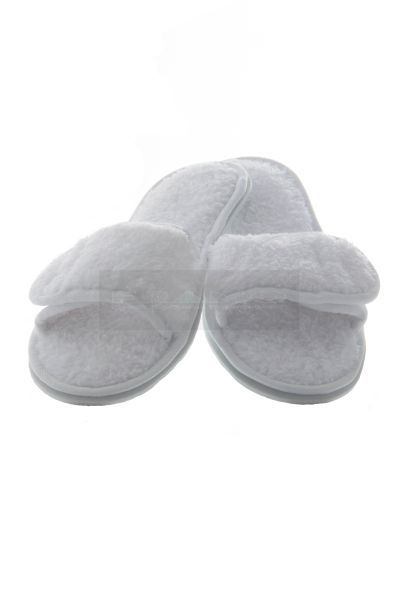 Wellness slipper pluche met klittenbandsluiting