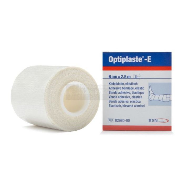 Optiplaste-E 6 cm x 4,5 meter per stuk verpakt - ondersteuning Voor kapsels, spieren en gewrichten - wit -kleefzwachtel - kleefbandage Essity - BSN Medical