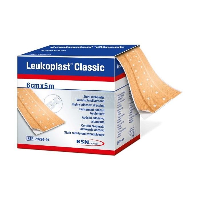 Leukoplast classic sterk klevende wondpleister 6 cm x 5 meter
