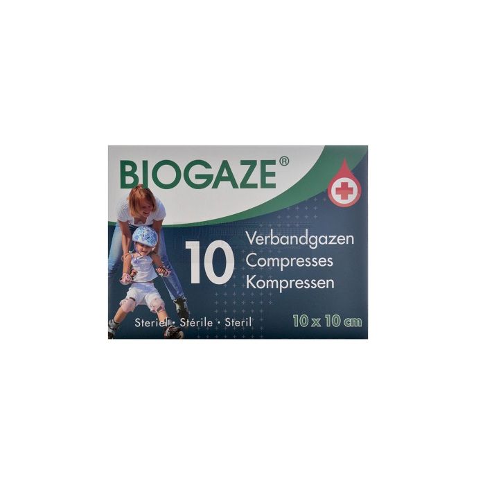 Biogaze zalfgaaskompres 10 cm x 10 cm à 10 stuks