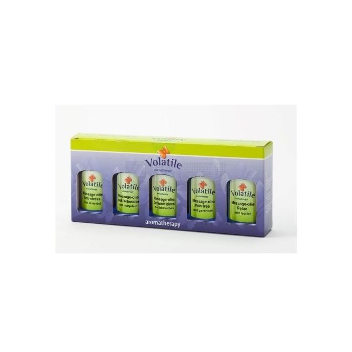 Volatile sportmassage-olie cadeauverpakking 5 stuks à 30 ml