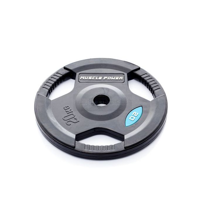 Halterschijf 20 kg rubber zwart - 50 mm per stuk