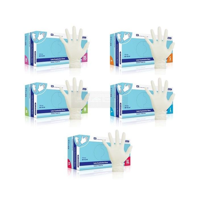 Klinion Latex handschoenen à 100 stuks poedervrij wit