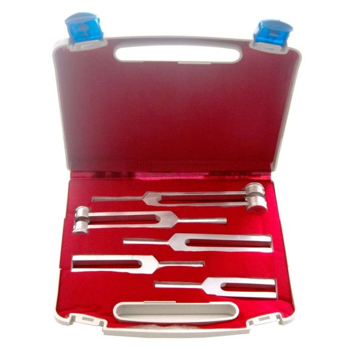 Saehan stemvork set deluxe met 5 medische stemvorken in koffer