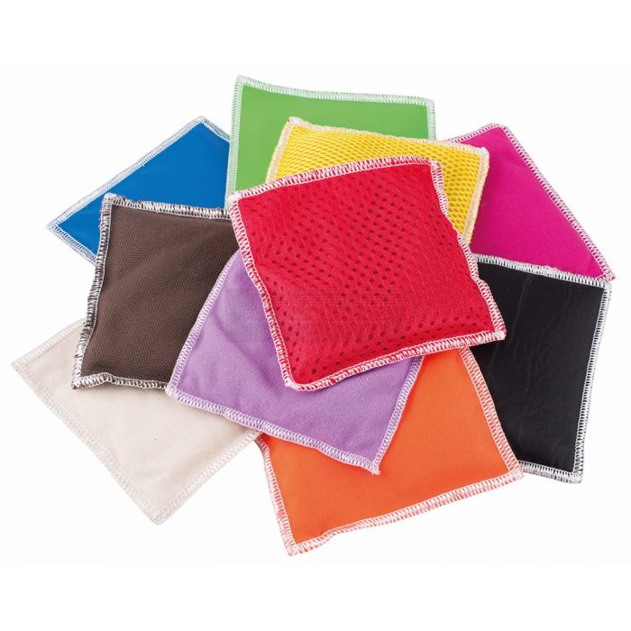 Pittenzakjes van verschillende materialen (stoffen) à 10 stuks