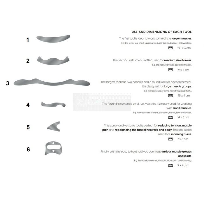 MoVeS IASTM Soft Tissue tools - set à 6 stuks