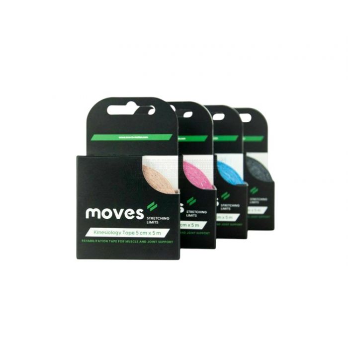 MoVeS kinesiology tape 5 cm x 5 meter – verkrijgbaar in 4 kleuren