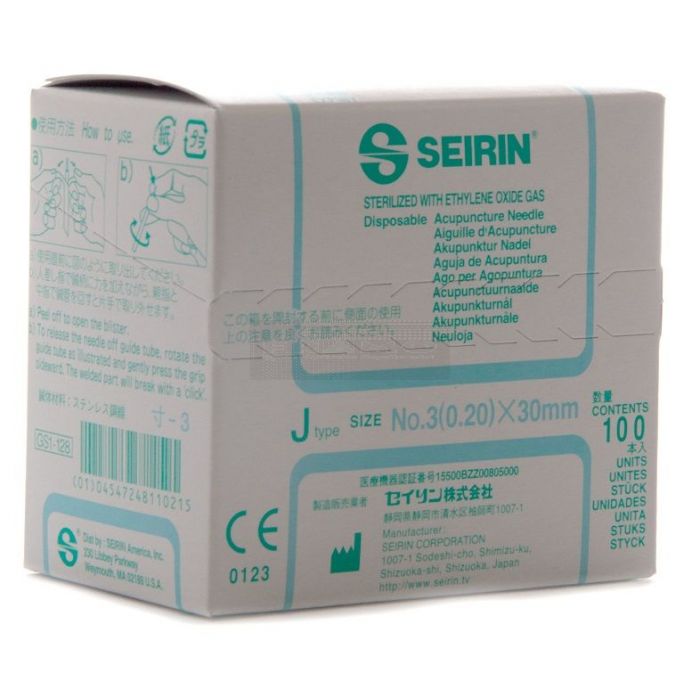 Seirin type J 0,20 mm x 30 mm à 100 stuks