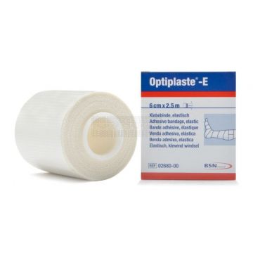 Optiplaste-E 6 cm x 4,5 meter per stuk verpakt - ondersteuning Voor kapsels, spieren en gewrichten - wit -kleefzwachtel - kleefbandage Essity - BSN Medical