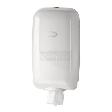 Pearl White mini poetsrol dispenser 215005 centerfeed voor mini poetsrollen zonder koker