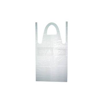 Schort PE wit 80 x 125 Geblokt 4 gaten à 100 stuks