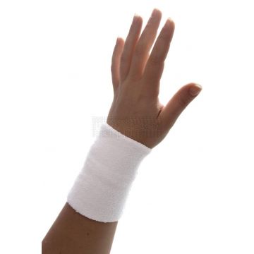 Polsband - zweetbandje 12 cm wit