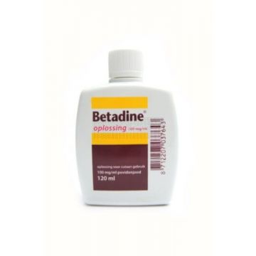 Betadine jodium oplossing 100 mg/ ml povidonjood 120 ml