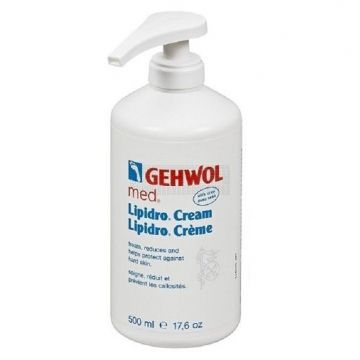 Gehwol Med lipidro crème met pomp, bij droge gevoelige huid 500 ml