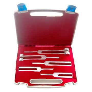 Saehan stemvork set deluxe met 5 medische stemvorken in koffer