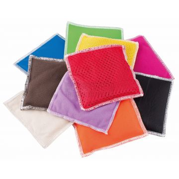 Pittenzakjes van verschillende materialen (stoffen) à 10 stuks