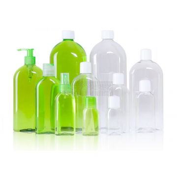 Praktijkfles 50 ml PET clear – ovale flacon met klikdop