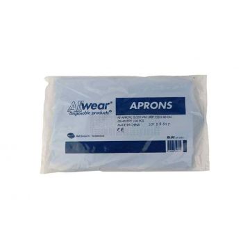 Schort PE 80 x 125 à 100 stuks blauw - 20mµ