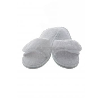 Wellness slipper pluche met klittenbandsluiting