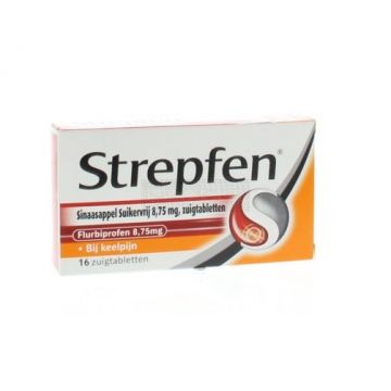 Strepfen sinaasappel suikervrije zuigtablet 8,75 mg 16 stuks