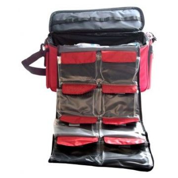 EHBO sporttas voor sport- en evenementenvulling (leeg) open gerold